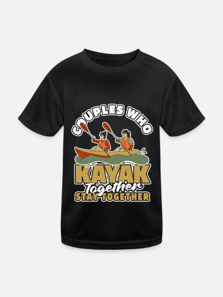 Couple de kayakistes - T-shirt sport Enfant - noir - Devant