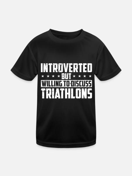 Triathlon Triathlete Introverts - Kids Functional T-Shirt - black - Front