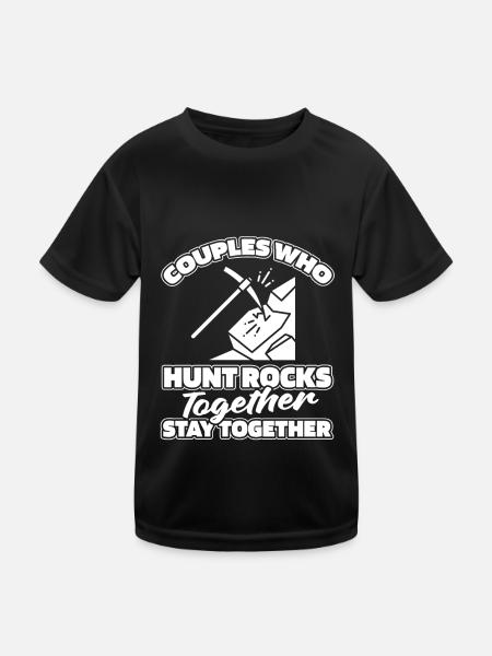 Géologue Collectionneur de Pierre Couple - T-shirt sport Enfant - noir - Devant