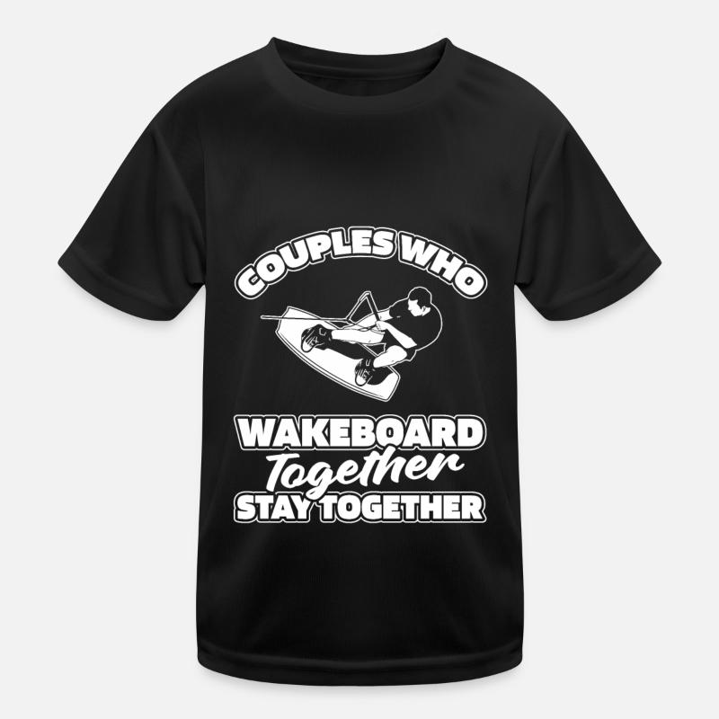 Wakeboard Wakeboarder Paar Kinder Funktions-T-Shirt