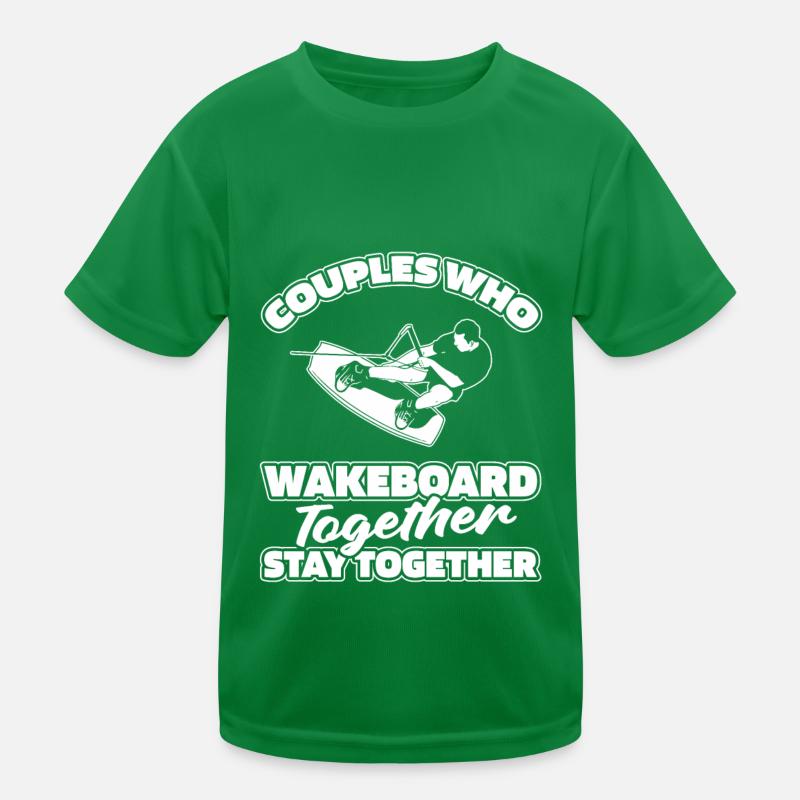 Wakeboard Wakeboarder Paar Kinder Funktions-T-Shirt