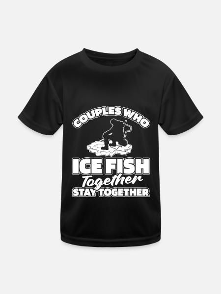 Pêche sur glace Couple de pêche sur glace - T-shirt sport Enfant - noir - Devant