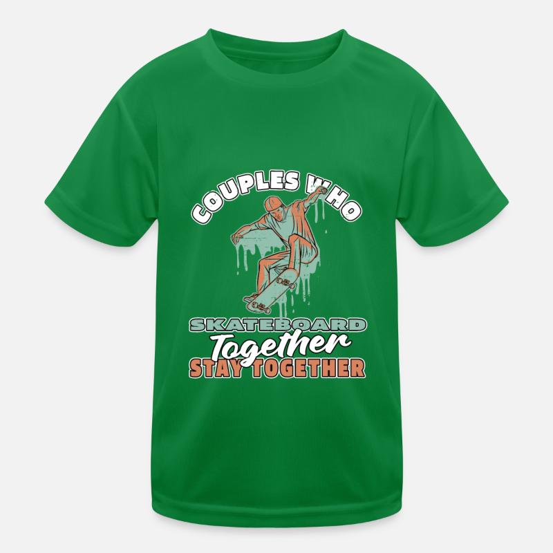 Skateboard Skater Paar Kinder Funktions-T-Shirt