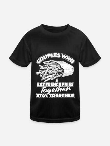 French fries fries pair - Kids Functional T-Shirt - black - Front