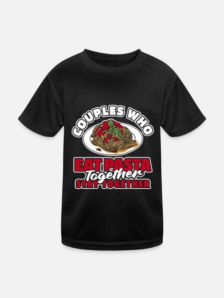 Pasta couple - Kids Functional T-Shirt - black - Front