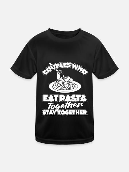 Pasta couple - Kids Functional T-Shirt - black - Front