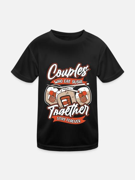 Couple de sushis - T-shirt sport Enfant - noir - Devant