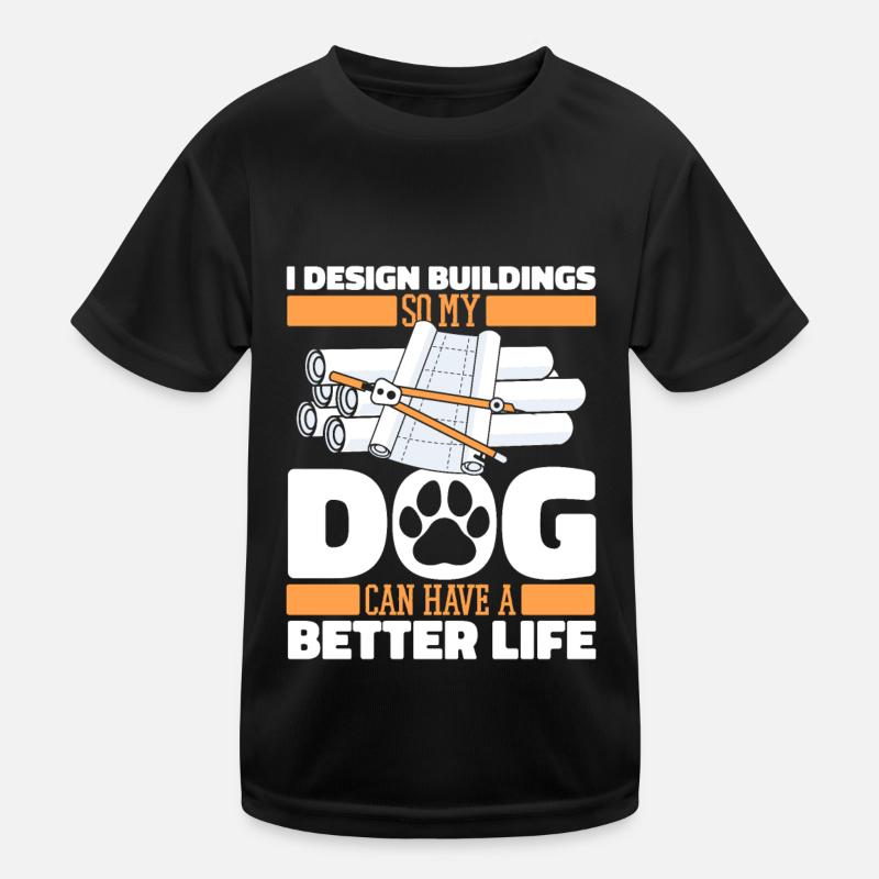 Architekt Architektur Hund Kinder Funktions-T-Shirt