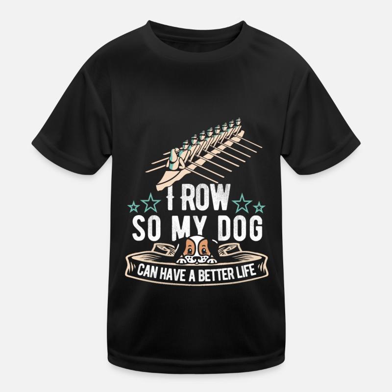 Rudern Ruderer Hund Kinder Funktions-T-Shirt