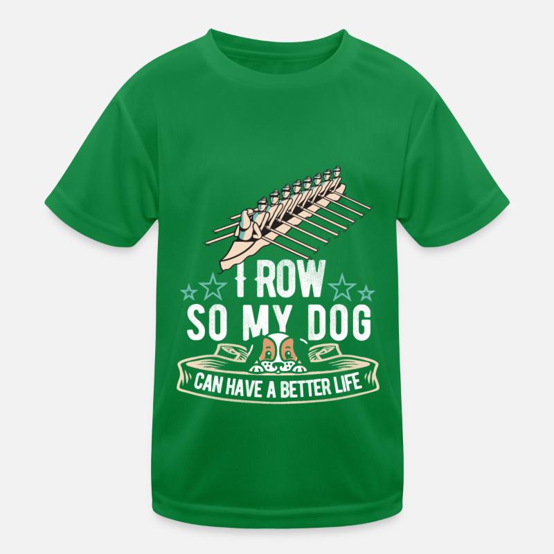 Rowing Rowing Dog Kids Functional T-Shirt
