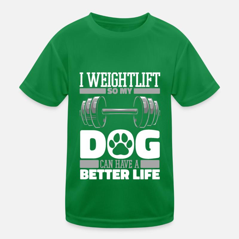 Gewichtheben Gewichtheber Hund Kinder Funktions-T-Shirt