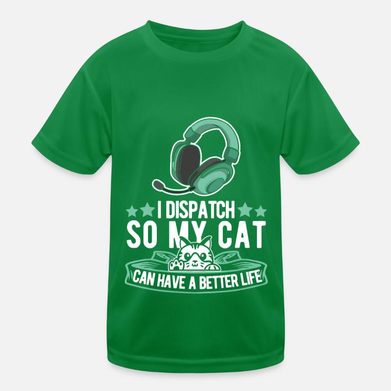 Emergency call control center cats Kids Functional T-Shirt