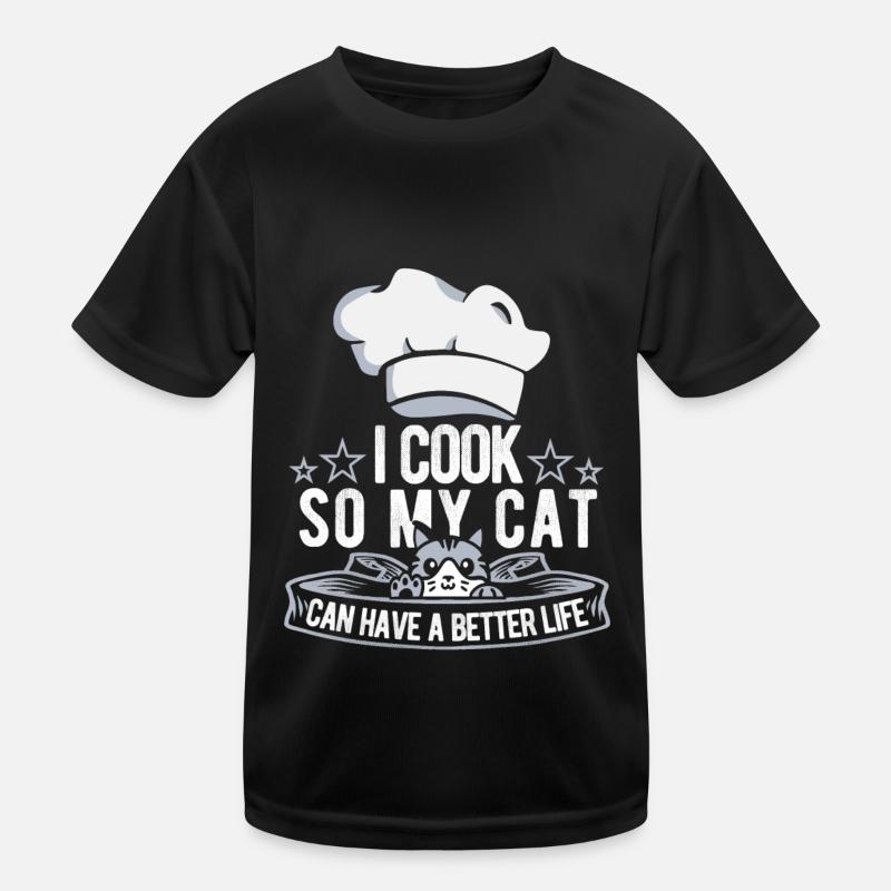 Koch Kochen Katze Kinder Funktions-T-Shirt
