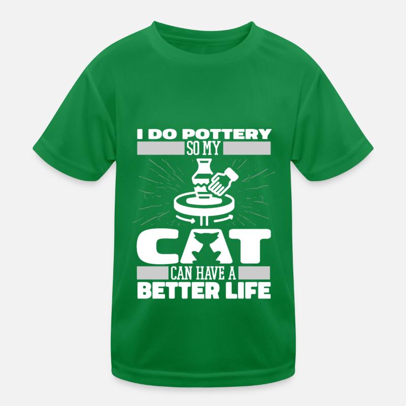 Pottery Cat Kids Functional T-Shirt