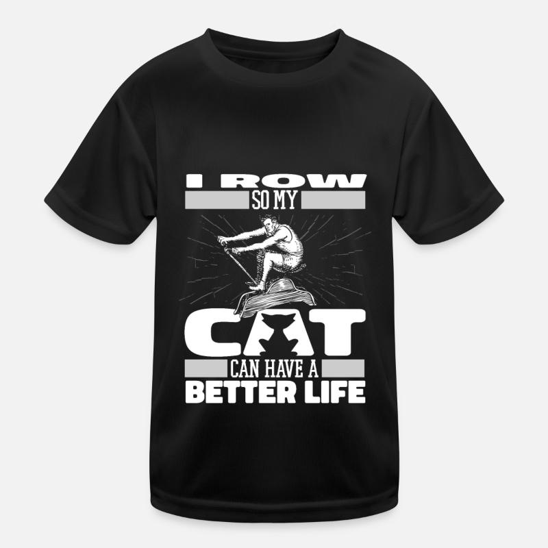 Rudern Ruderer Katze Kinder Funktions-T-Shirt