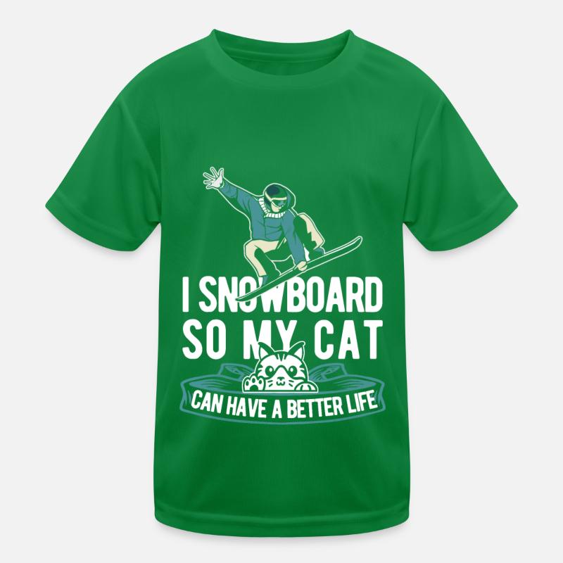 Snowboard Snowboarder Cat T-shirt sport Enfant