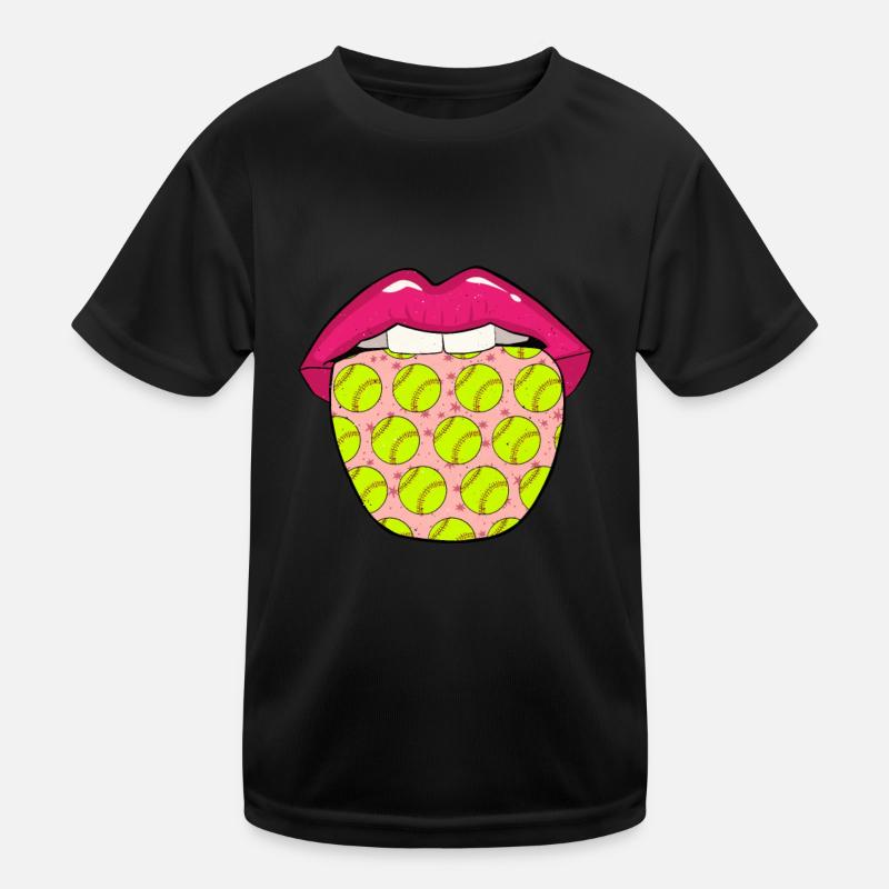 Softball Lippen Kinder Funktions-T-Shirt