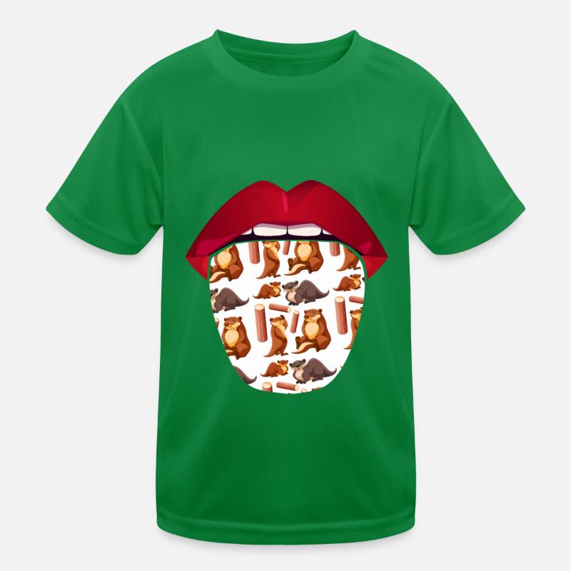 Biber Lippen Kinder Funktions-T-Shirt