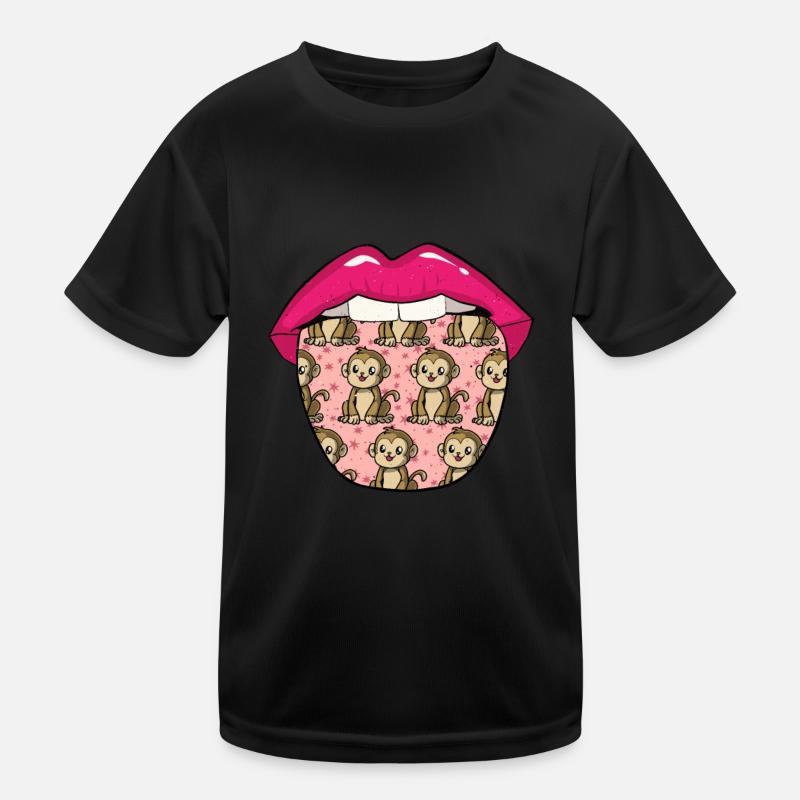 Affe Lippen Kinder Funktions-T-Shirt