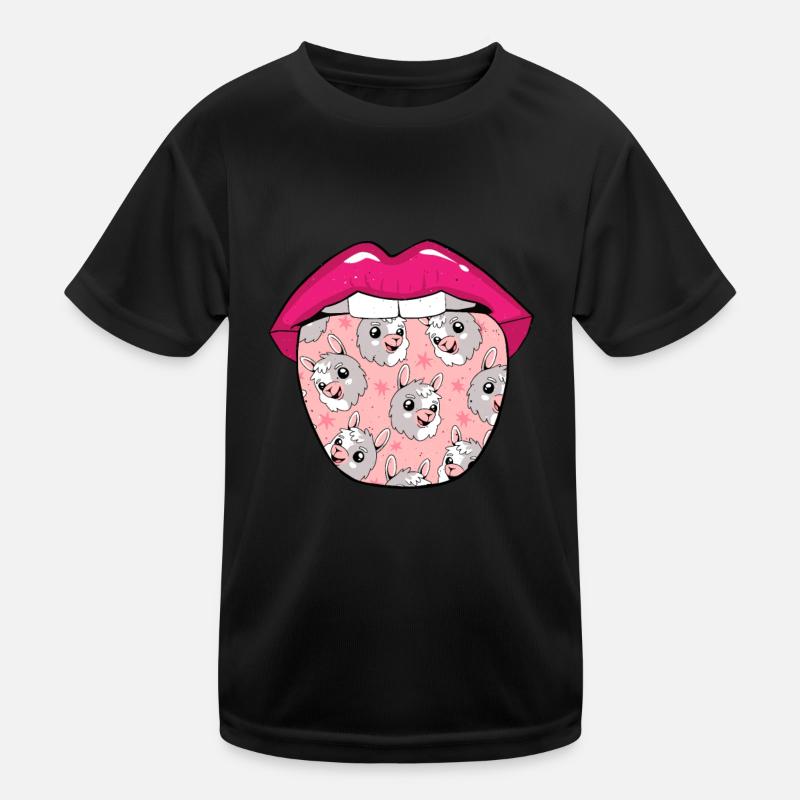 Lama Llama Zunge Kinder Funktions-T-Shirt
