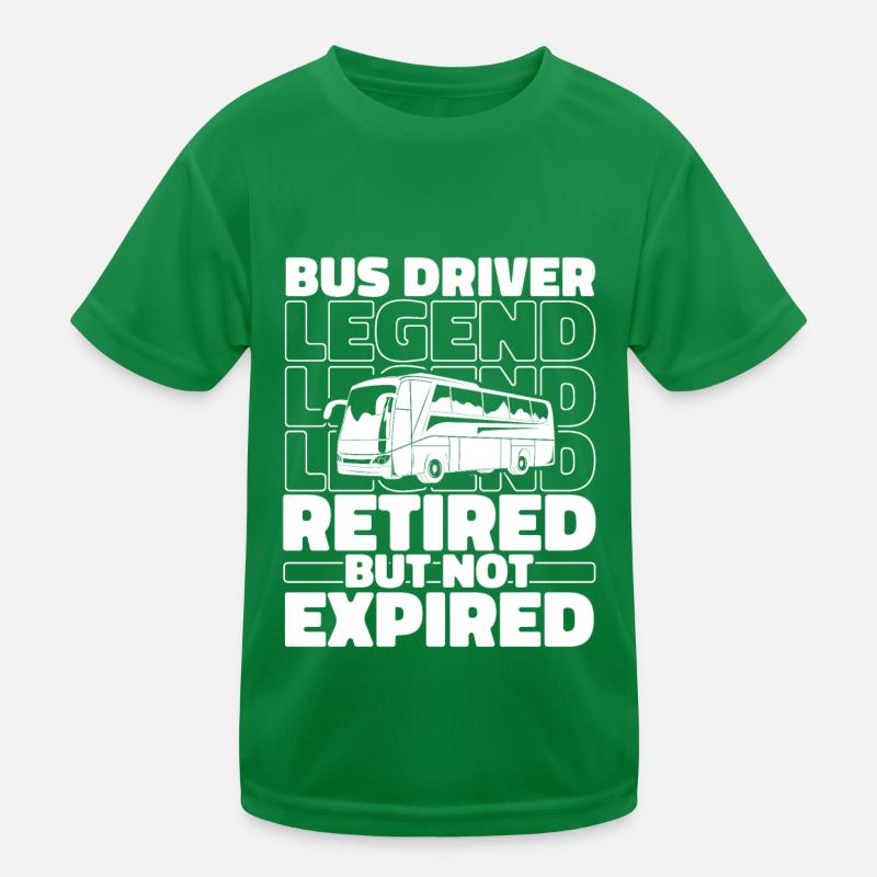 Bus Bus Retired Bus Driver Kids Functional T-Shirt