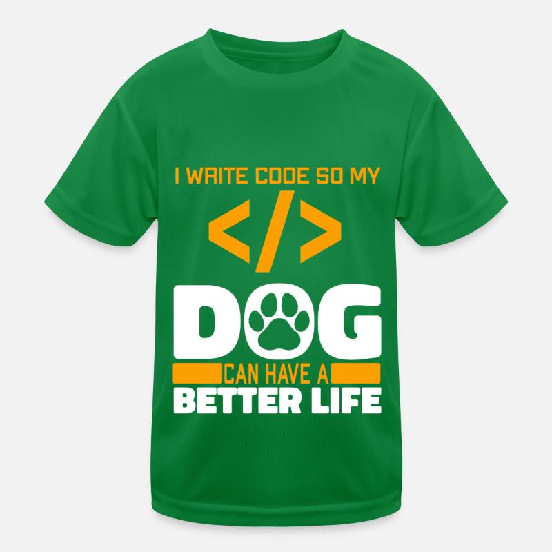 Entwickler Coder Programmierer Hund Kinder Funktions-T-Shirt