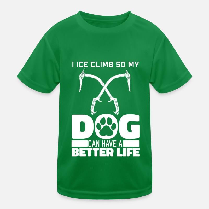 Eisklettern Hund Kinder Funktions-T-Shirt