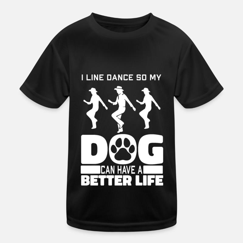 Line Dance Dog Kids Functional T-Shirt
