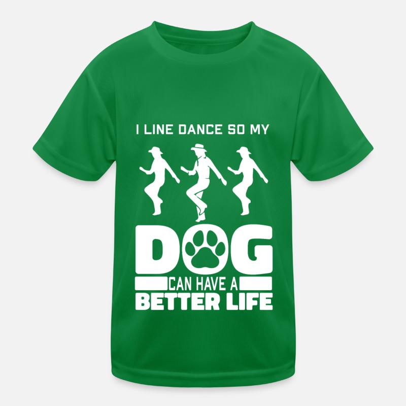 Line Dance Dog Kids Functional T-Shirt
