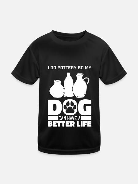 Pottery Dog - Kids Functional T-Shirt - black - Front
