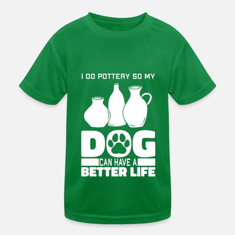 Töpfern Hund Kinder Funktions-T-Shirt