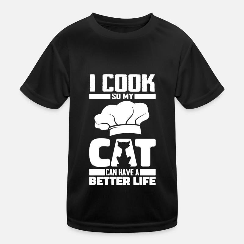 Koch Kochen Katze Kinder Funktions-T-Shirt