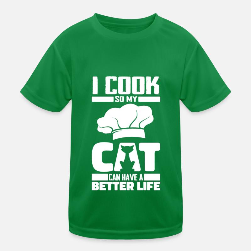 Koch Kochen Katze Kinder Funktions-T-Shirt