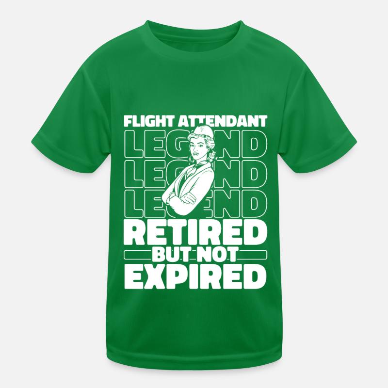Retired flight attendant stewardess Kids Functional T-Shirt