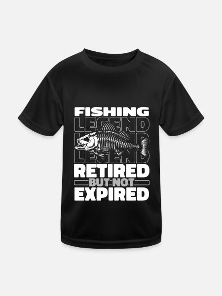 Retired fishing - Kids Functional T-Shirt - black - Front