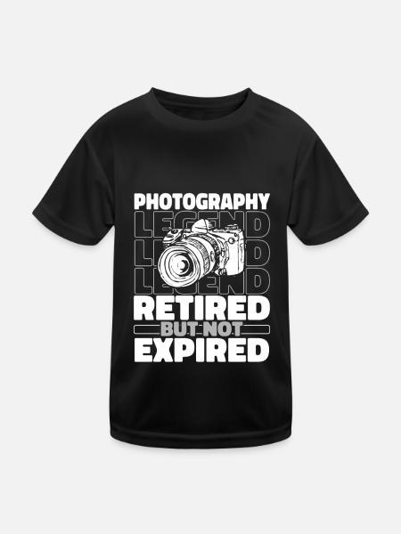 Photographer Photography Retired Camera - Kids Functional T-Shirt - black - Front