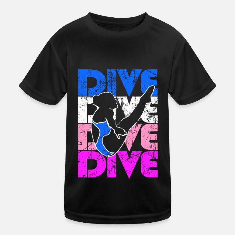 Diving Diver Girls Kids Functional T-Shirt