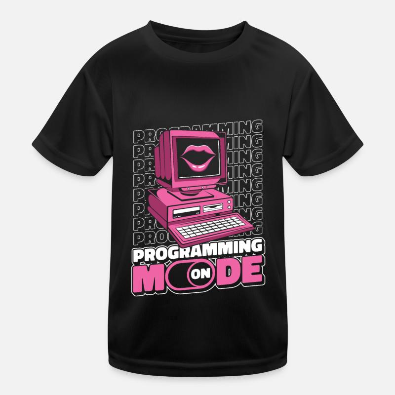 Developer Coder Programmer Lips Kids Functional T-Shirt