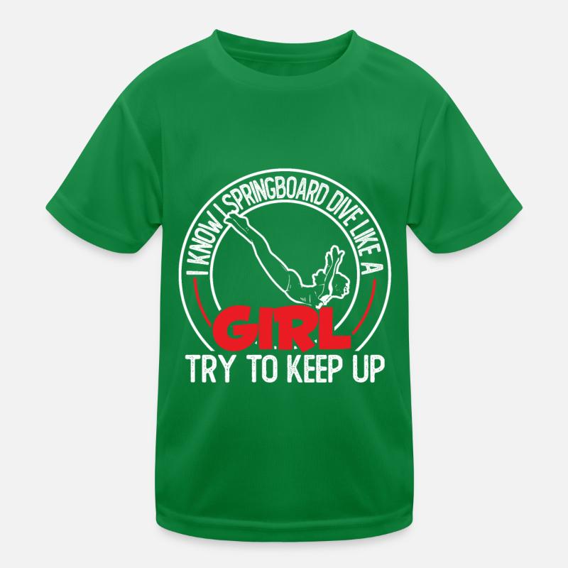 Turmspringen Turmspringer Mädchen Kinder Funktions-T-Shirt