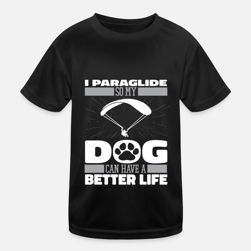 Paragleiter Paragleiten Hund Kinder Funktions-T-Shirt