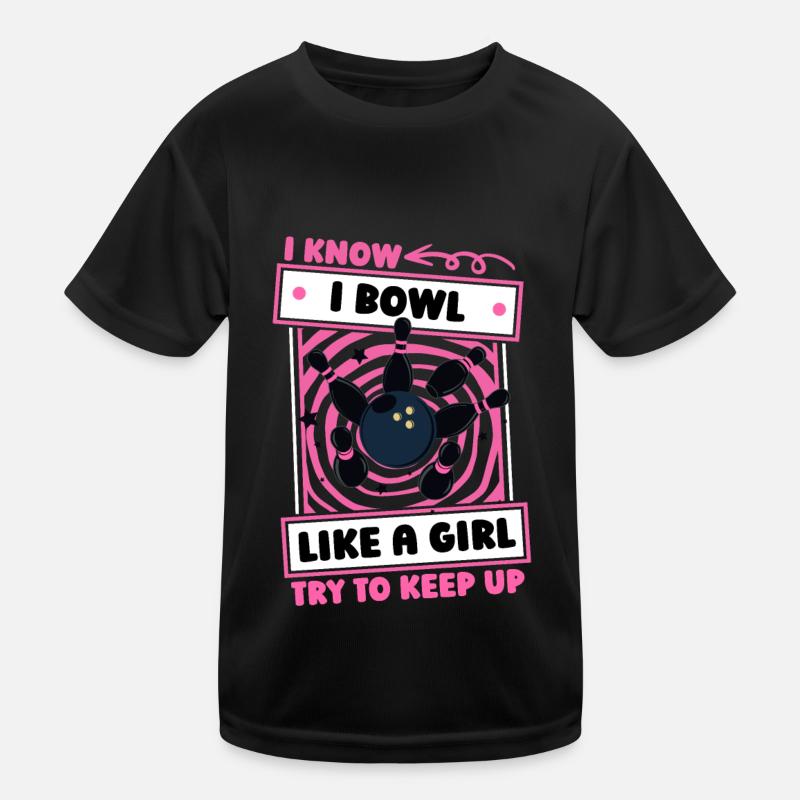 Bowling Bowlen Bowler Mädchen Kinder Funktions-T-Shirt