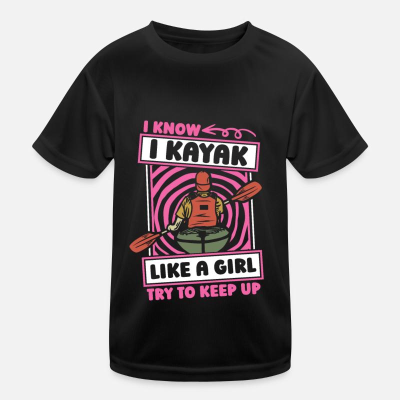 Kayaker Funny Kids Functional T-Shirt