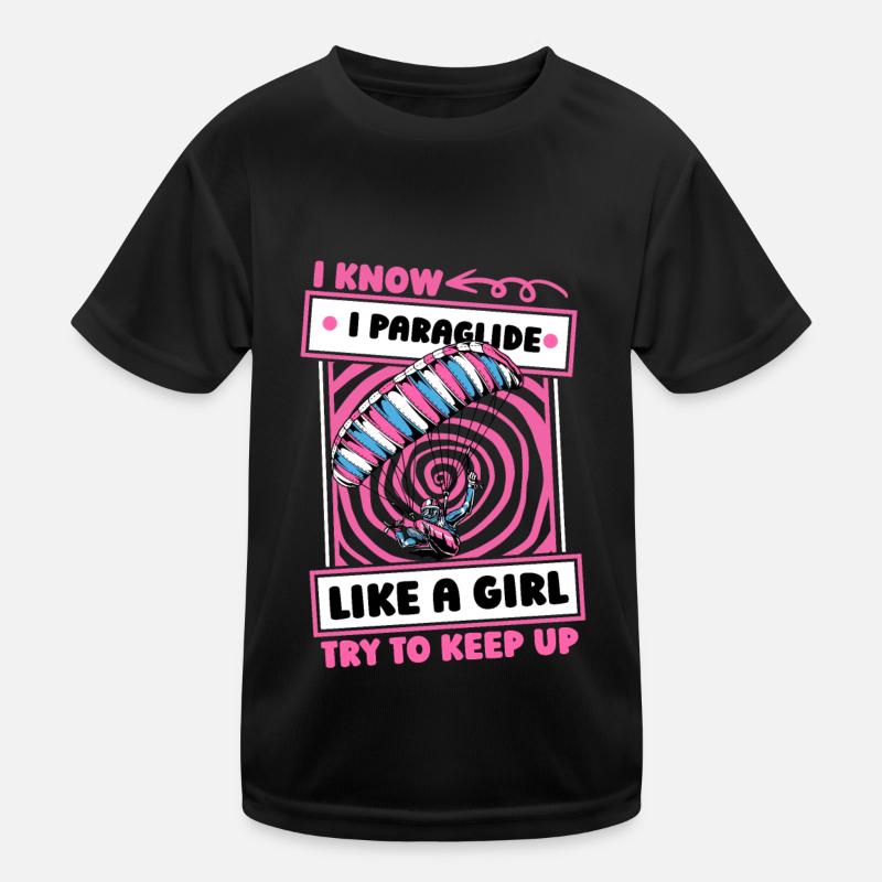 Paragleiter Paragleiten Mädchen Kinder Funktions-T-Shirt