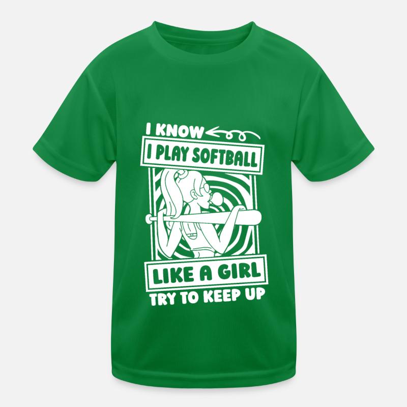 Softbol divertido Camiseta funcional para niños
