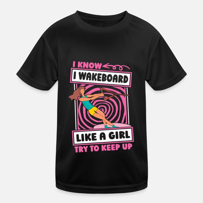 Wakeboard Wakeboarder Witzig Kinder Funktions-T-Shirt