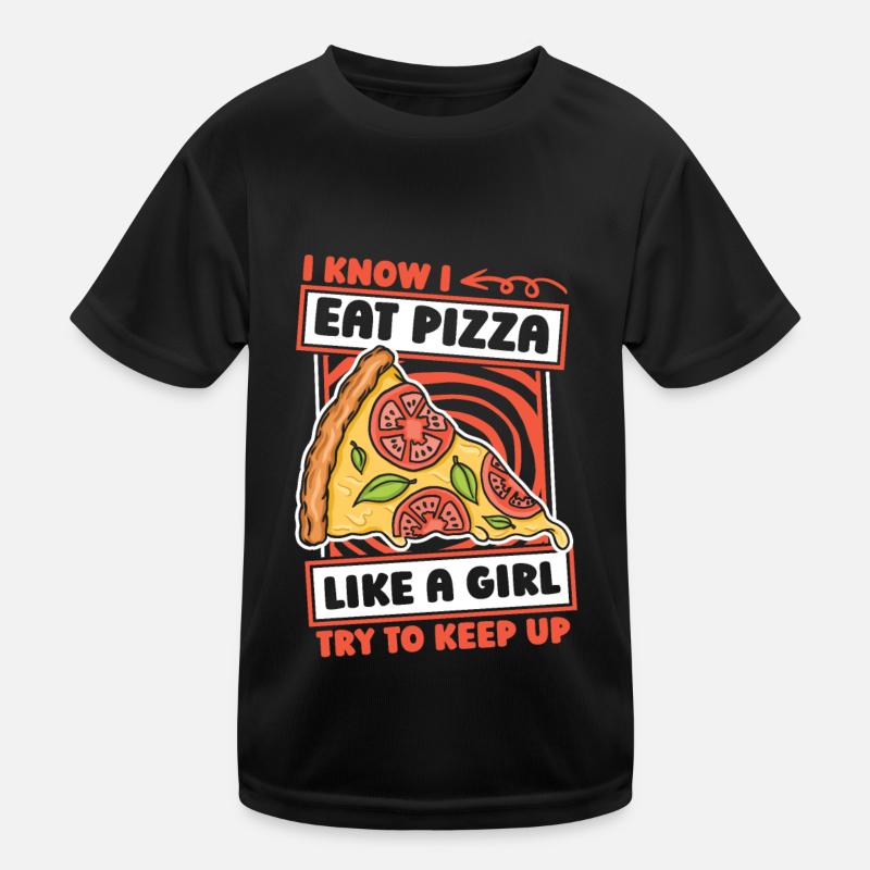Pizza Mädchen Kinder Funktions-T-Shirt