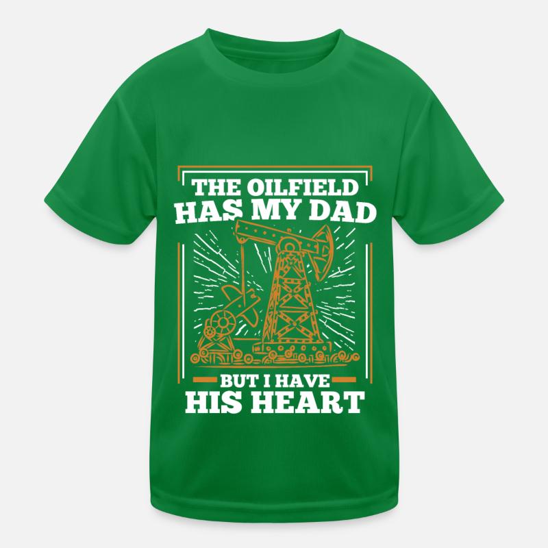 Ölfeld Bohrinsel Papa Kinder Funktions-T-Shirt