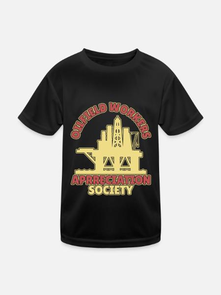 Oil Field Oil Rig - Kids Functional T-Shirt - black - Front