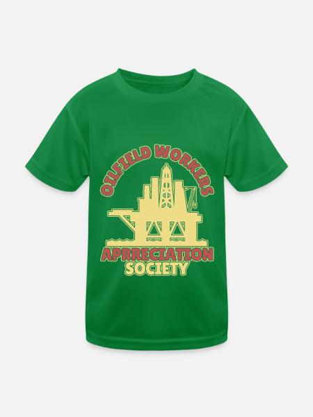 Oil Field Oil Rig - Kids Functional T-Shirt - kelly green - Front
