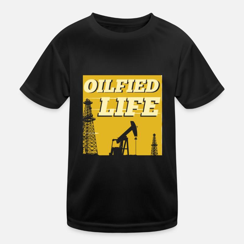 Ölfeld Bohrinsel Leben Kinder Funktions-T-Shirt